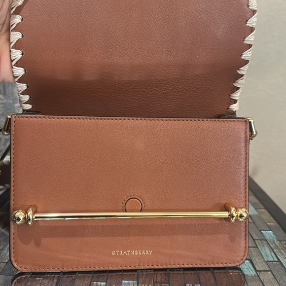 Strathberry Mini East/West Crochet Stitch Leather Shoulder Bag - Picture 8 of 13